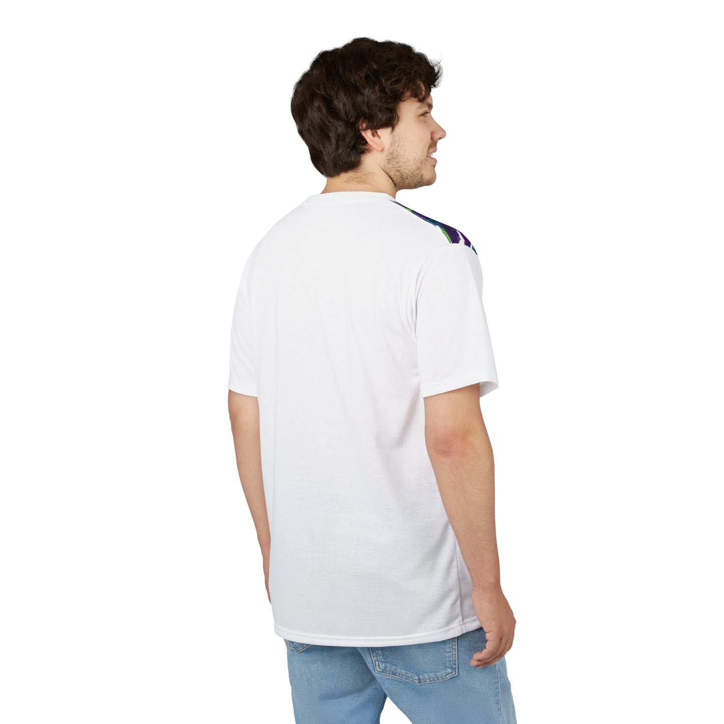 Native Tech Silhouette Tee — Neon Tribal Profile All-Over Print