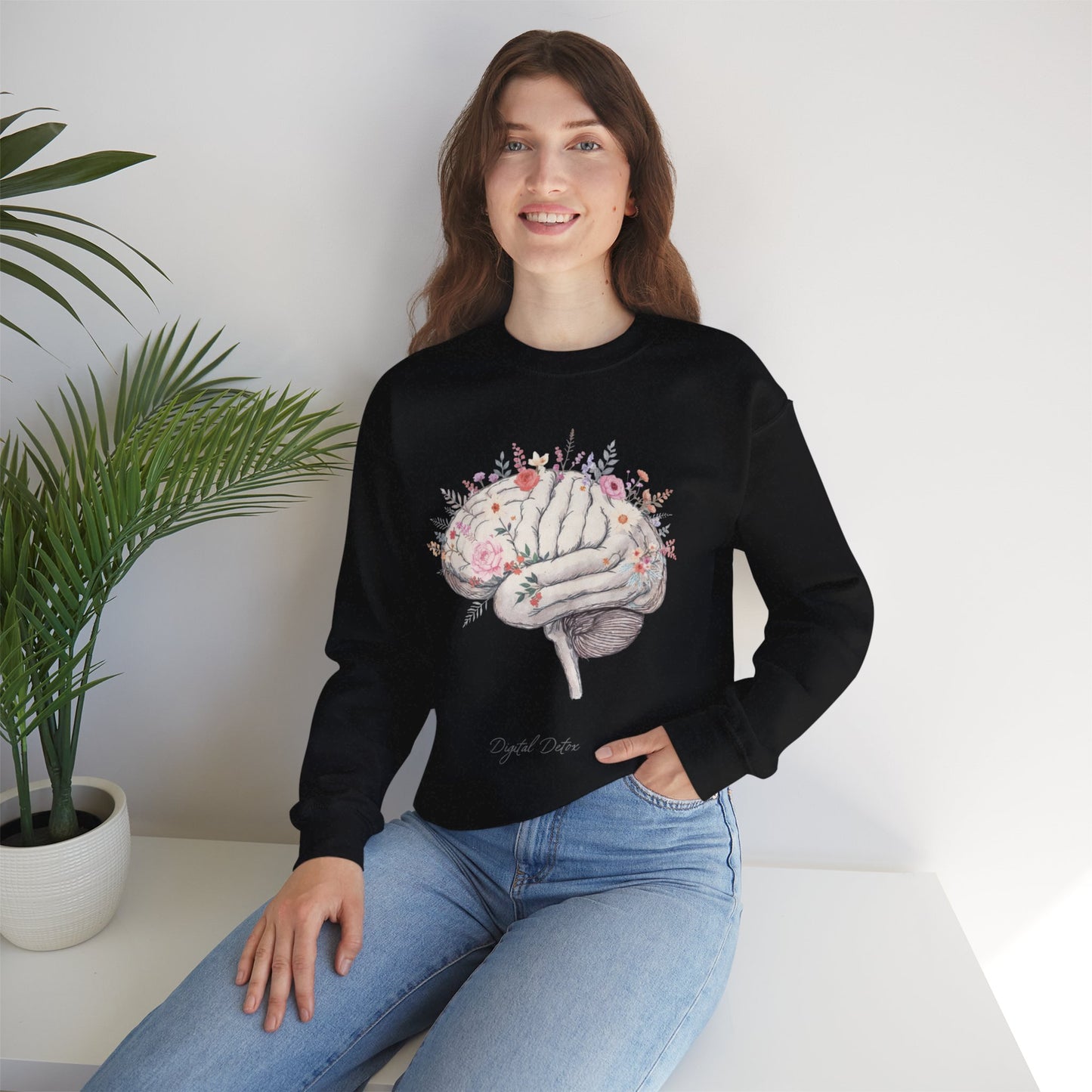 Digital Detox - Brain Floral Sweatshirt