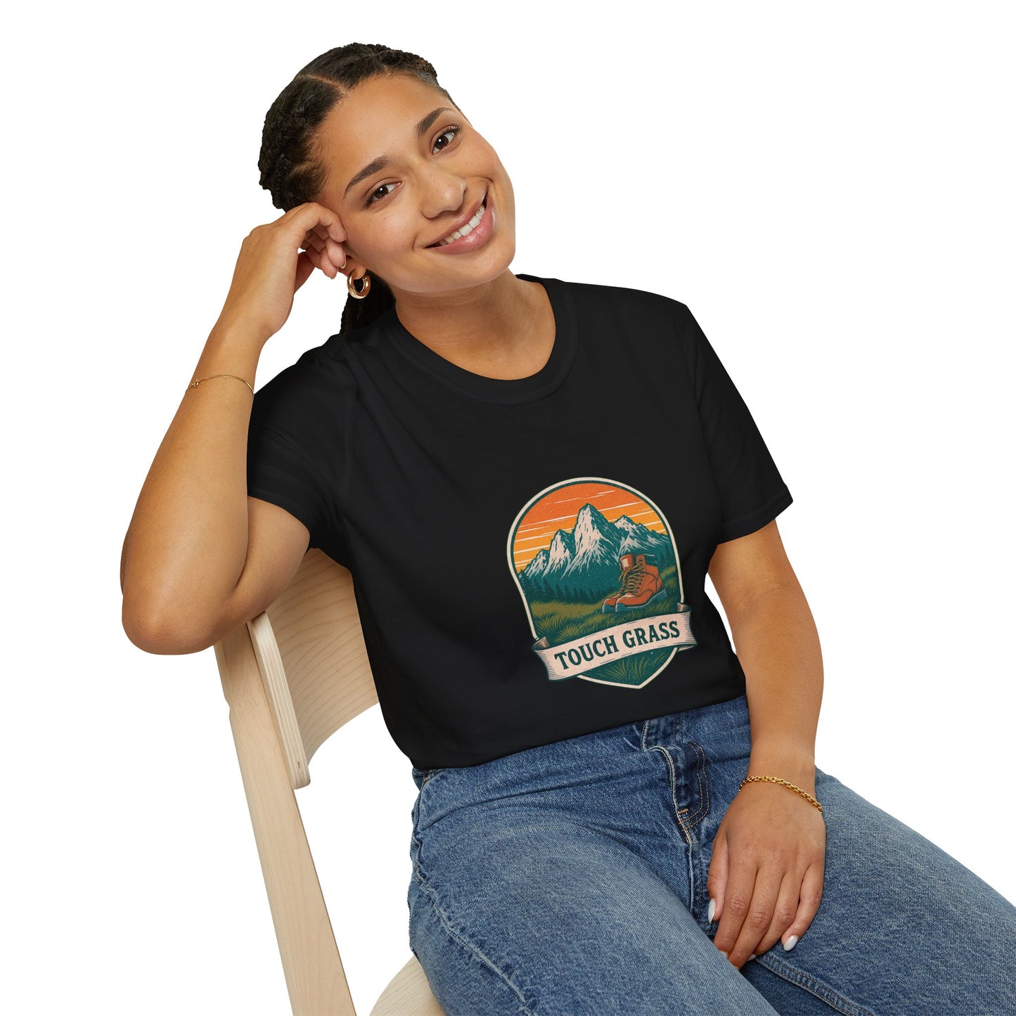 Vintage Mountain Patch Touch Grass Tee
