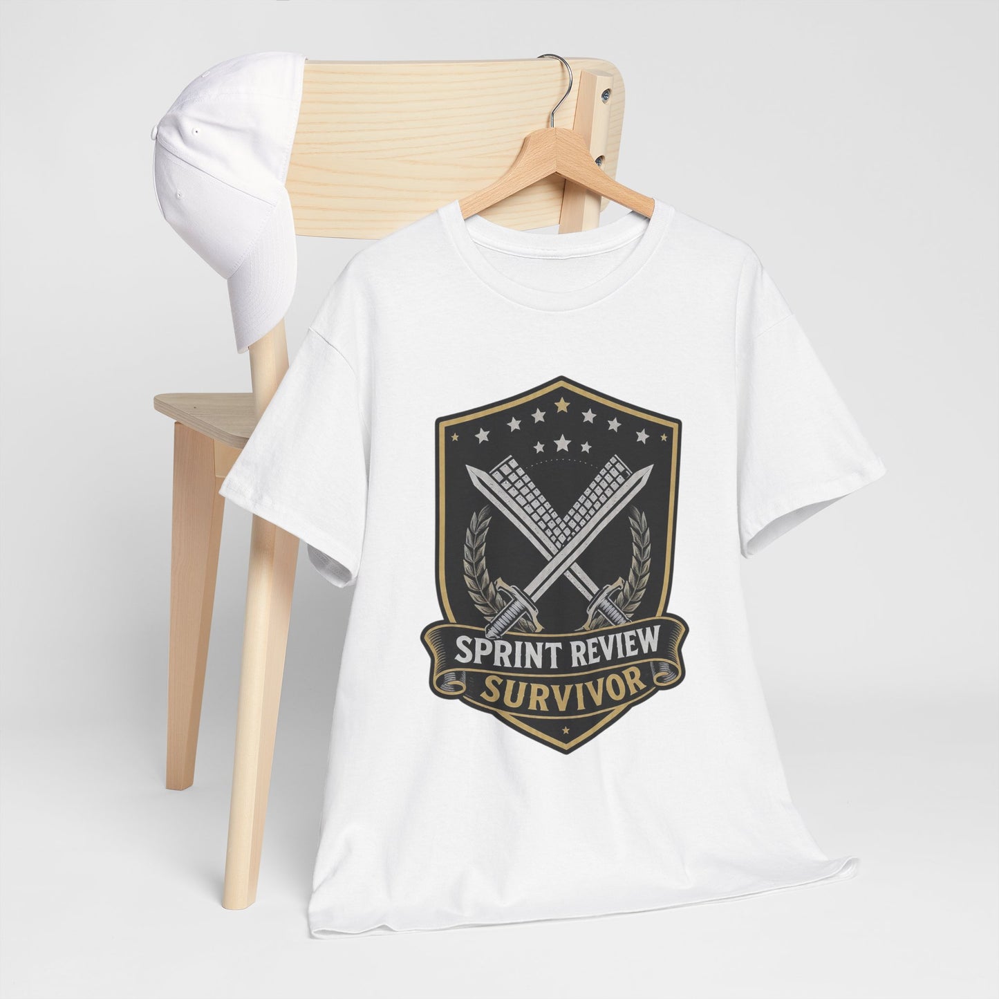 Sprint Review Survivor Scrum Badge Tee