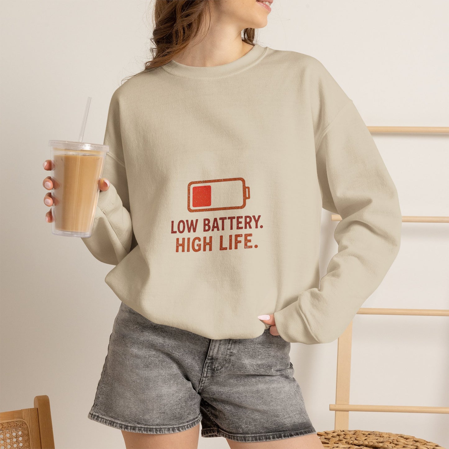 Low Battery. High Life Minimalist Sweatshirt