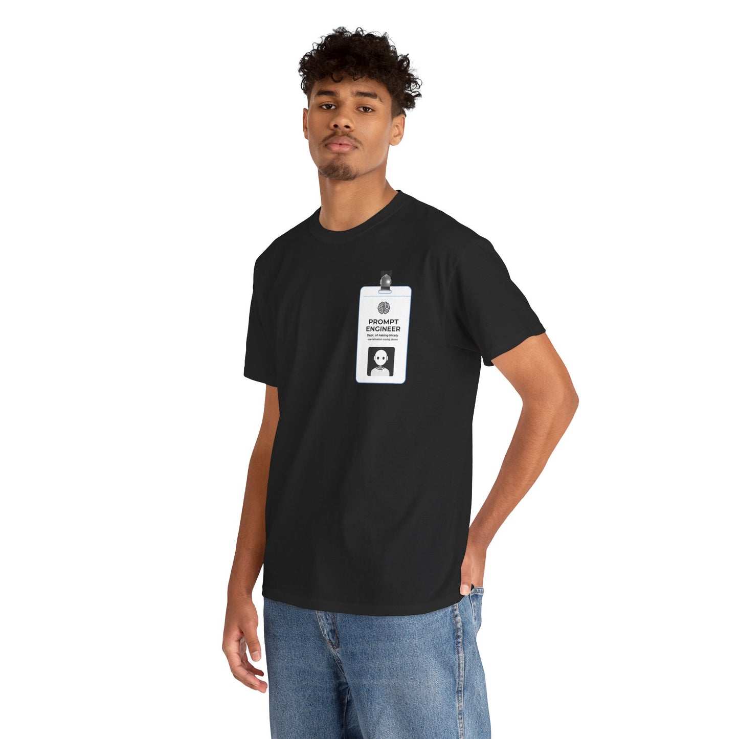 Pocket ID Badge Design "Prompt Engineer" Tee