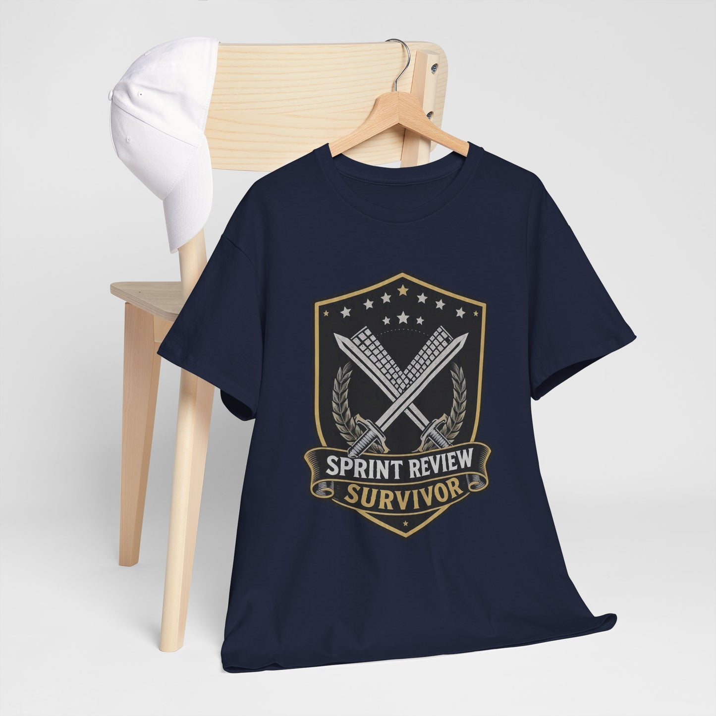 Sprint Review Survivor Scrum Badge Tee