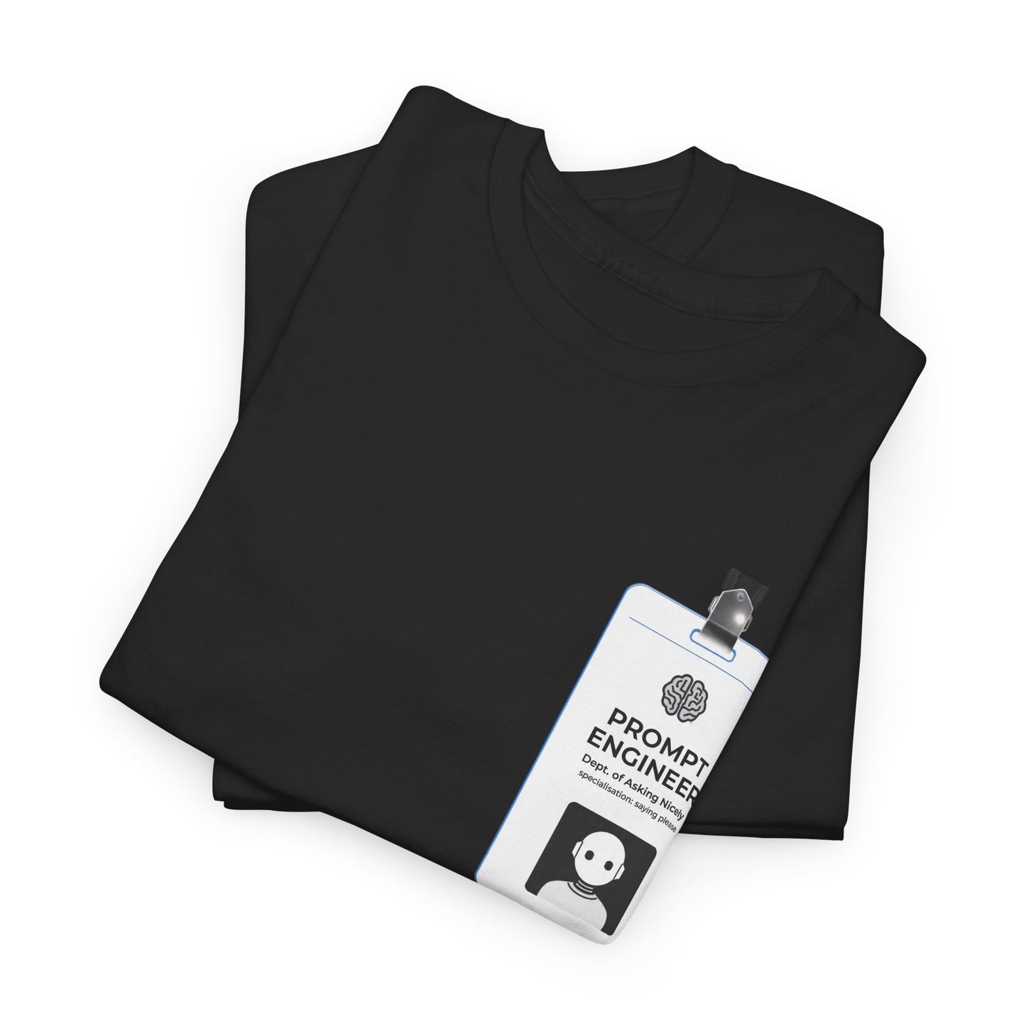 Pocket ID Badge Design "Prompt Engineer" Tee