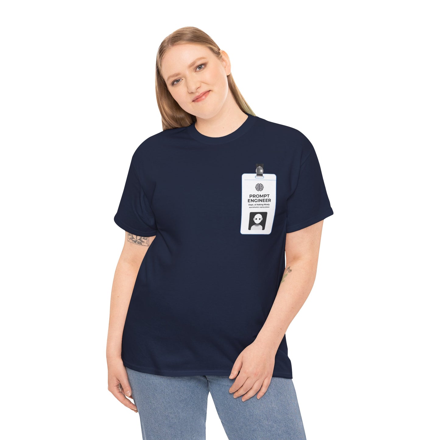 Pocket ID Badge Design "Prompt Engineer" Tee