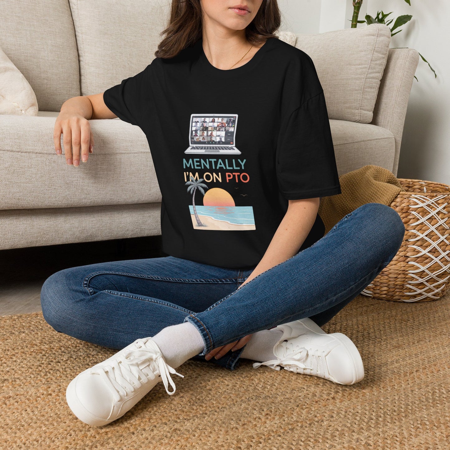 Mentally I’m On PTO Virtual Meeting Vacation Tee