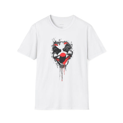 Creepy Dripping Clown Face T‑Shirt – Horror Joker Graphic Tee