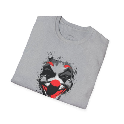 Creepy Dripping Clown Face T‑Shirt – Horror Joker Graphic Tee