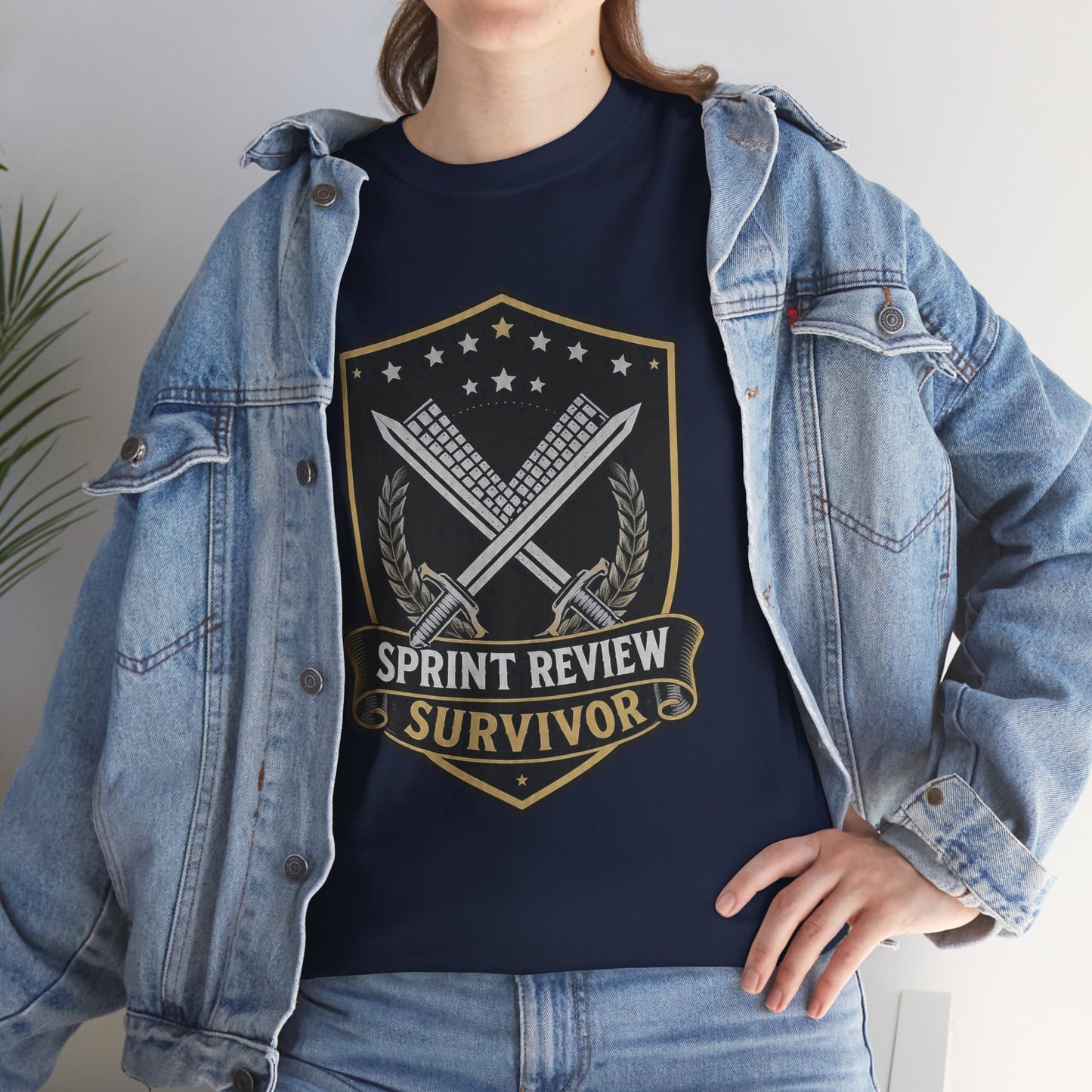 Sprint Review Survivor Scrum Badge Tee
