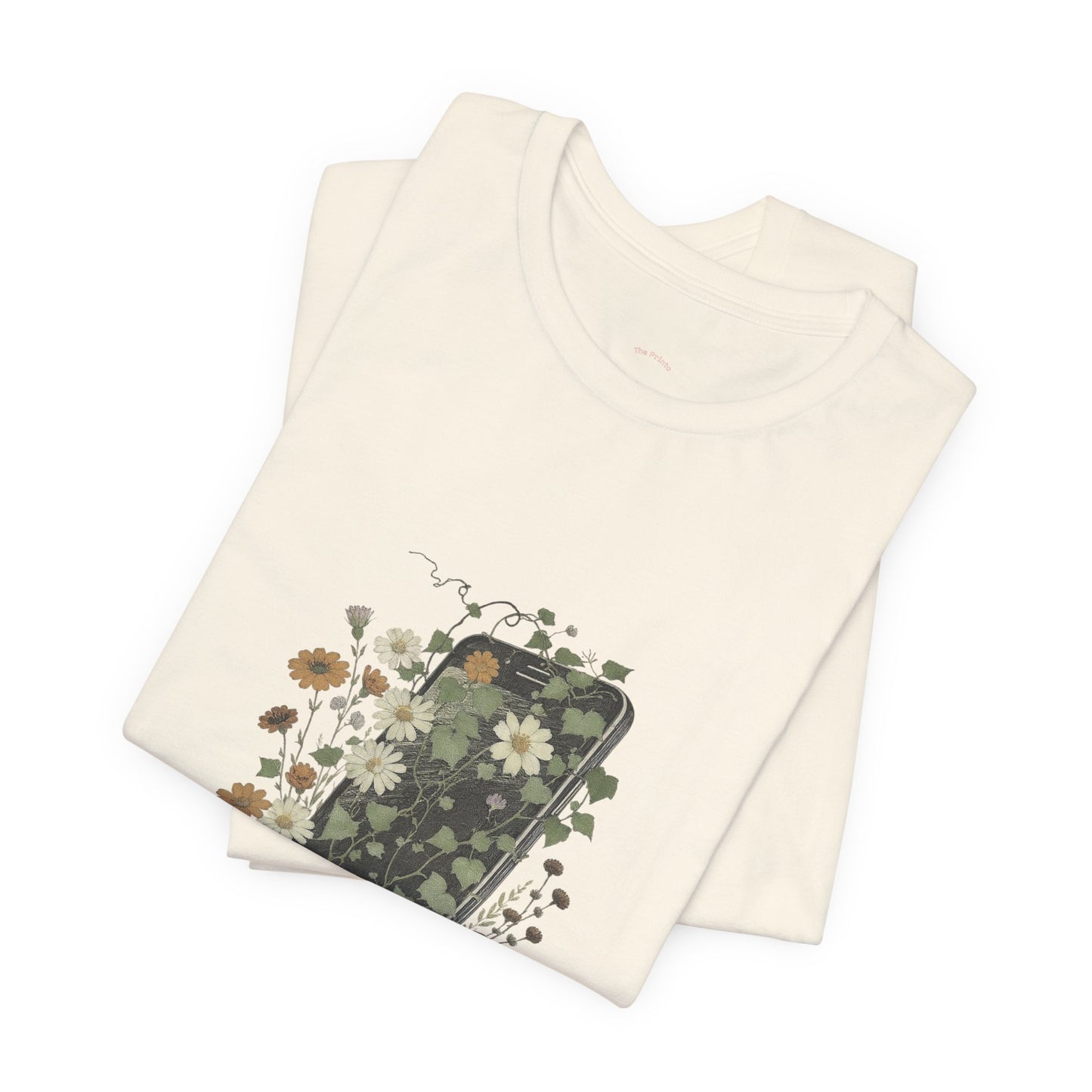“Touch Grass”  Floral Phone Design Tee