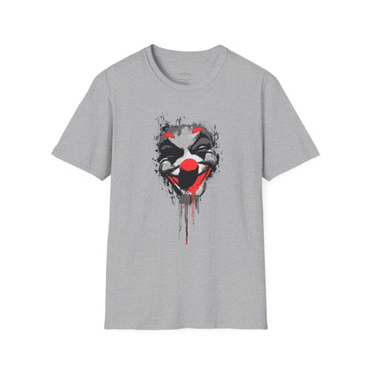 Creepy Dripping Clown Face T‑Shirt – Horror Joker Graphic Tee
