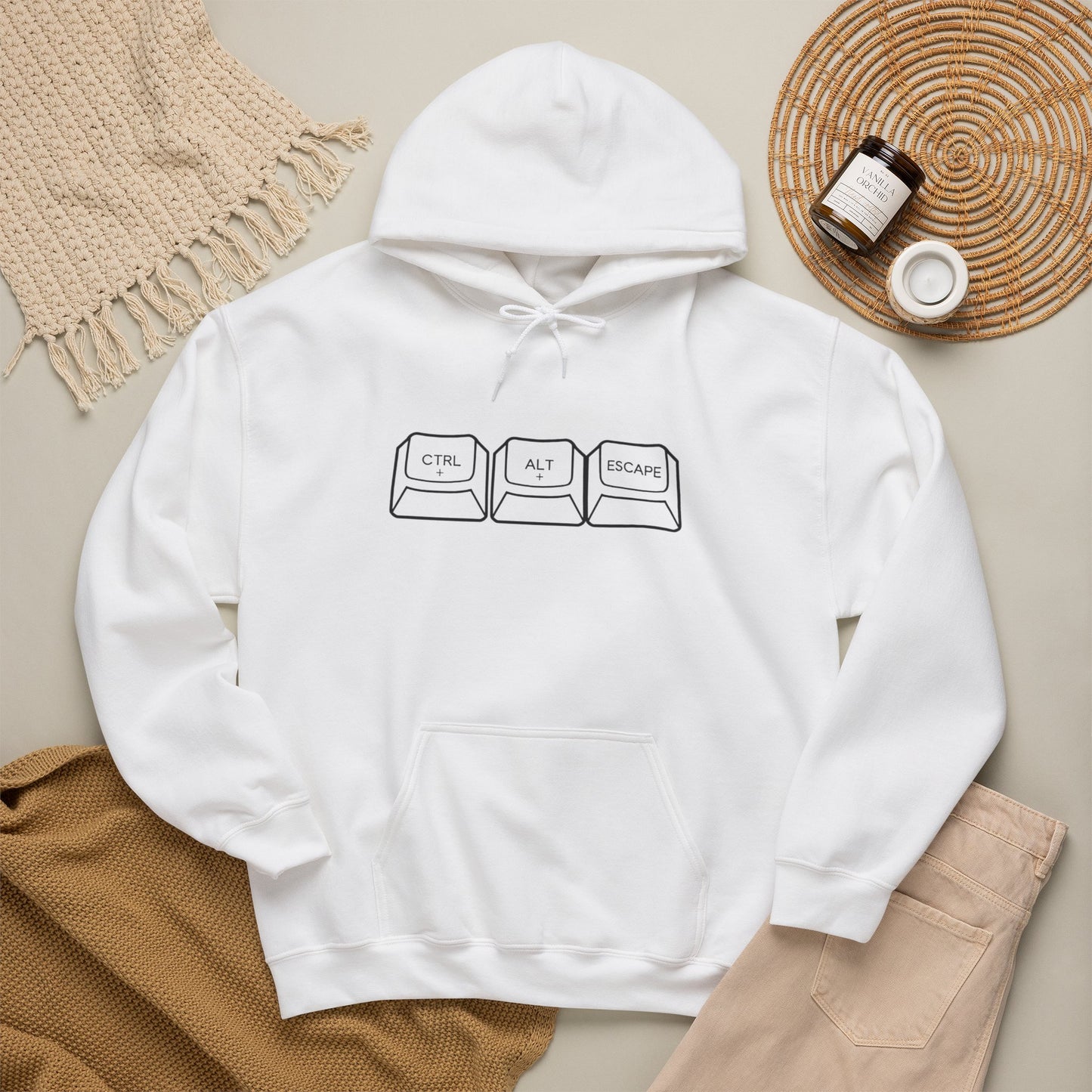 Three Keyboard Keys Design Hoodie