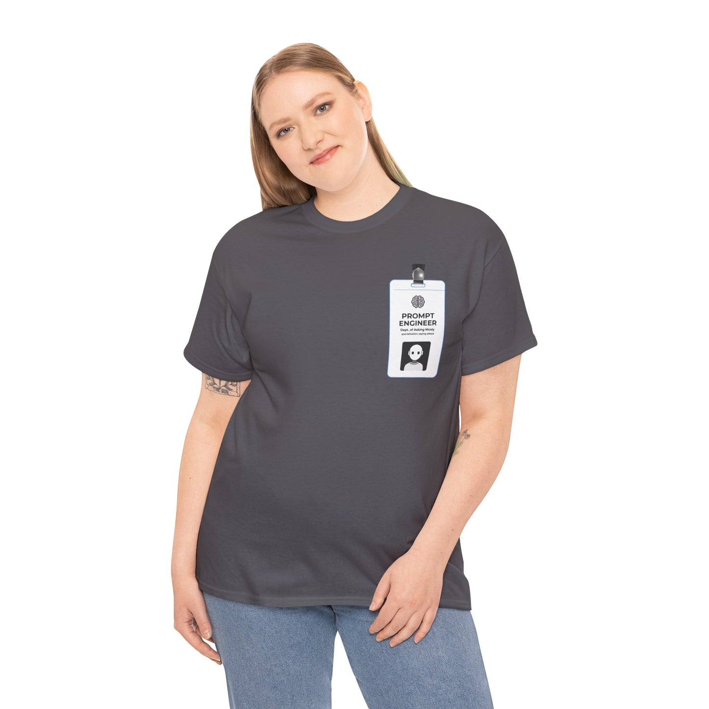 Pocket ID Badge Design "Prompt Engineer" Tee