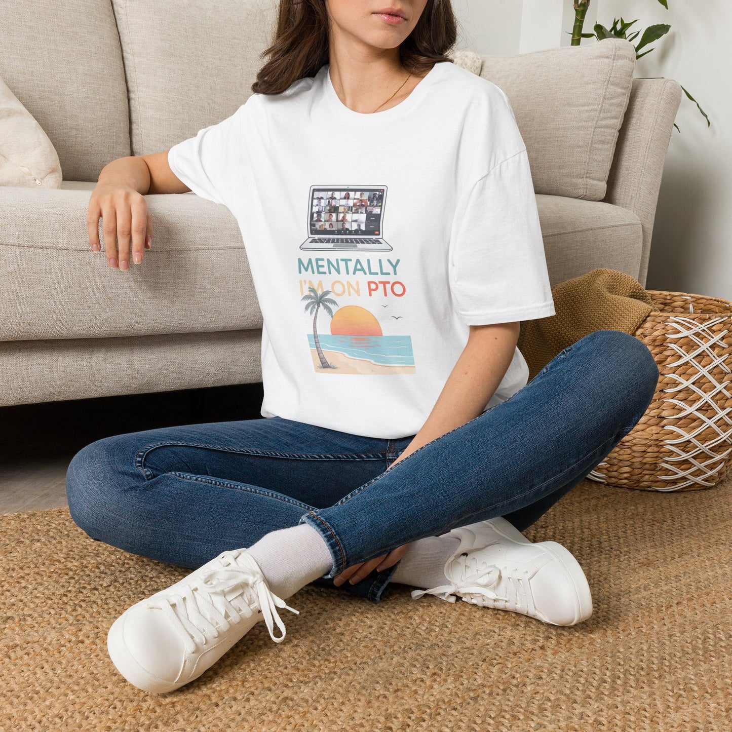 Mentally I’m On PTO Virtual Meeting Vacation Tee