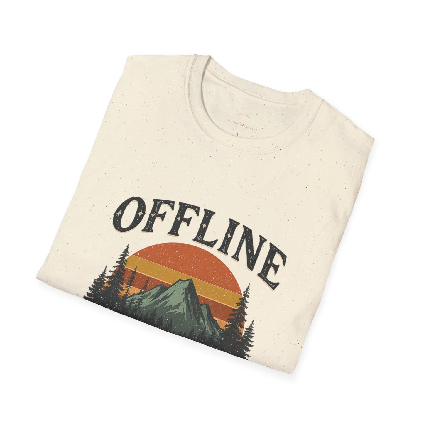 Digital Detox T-Shirt — "Offline Is The New Luxury" Vintage Mountain Graphic