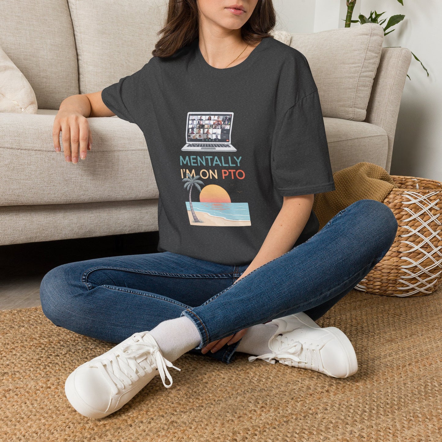 Mentally I’m On PTO Virtual Meeting Vacation Tee