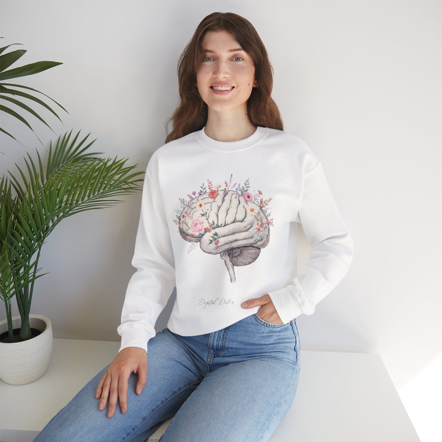 Digital Detox - Brain Floral Sweatshirt