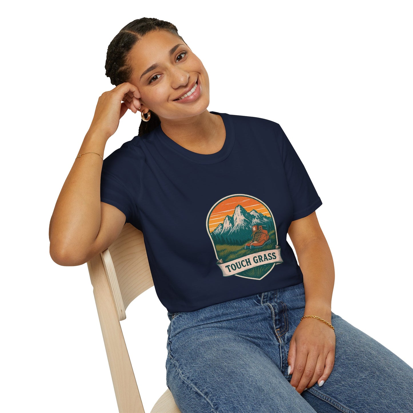 Vintage Mountain Patch Touch Grass Tee