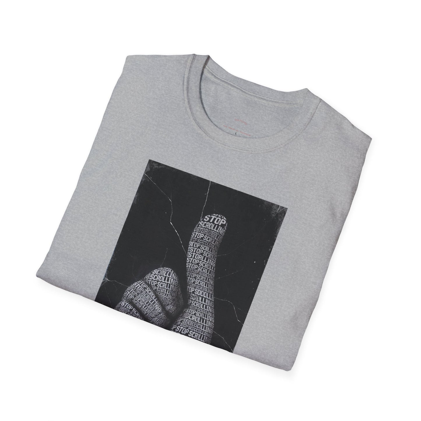 Stop Scrolling -Typography T-Shirt