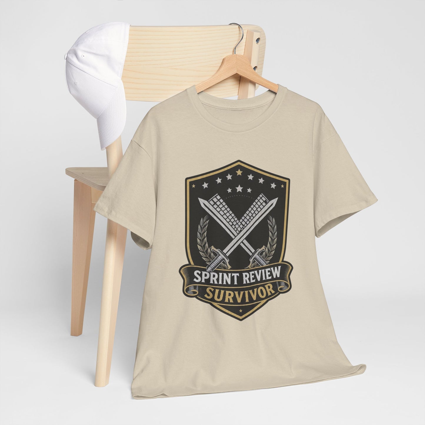 Sprint Review Survivor Scrum Badge Tee