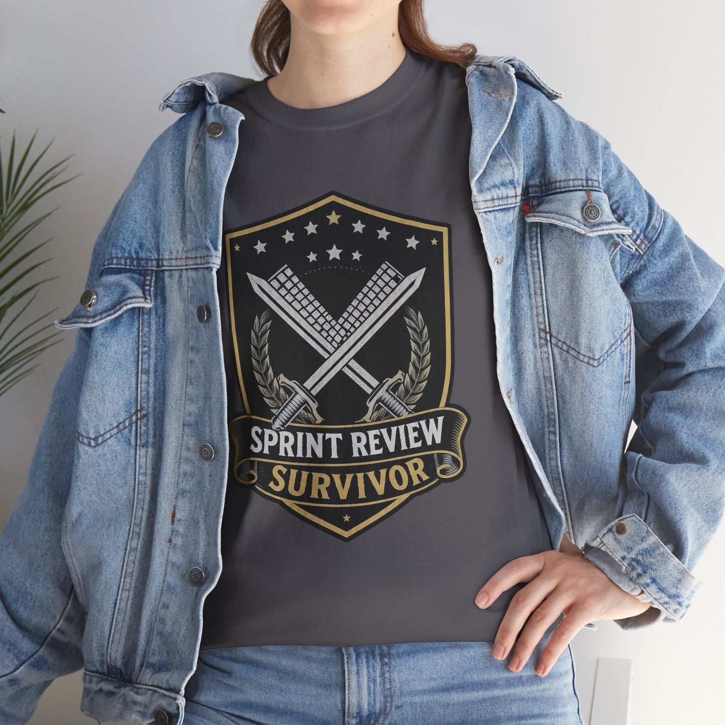 Sprint Review Survivor Scrum Badge Tee
