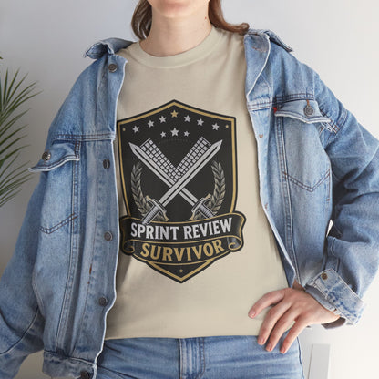Sprint Review Survivor Scrum Badge Tee