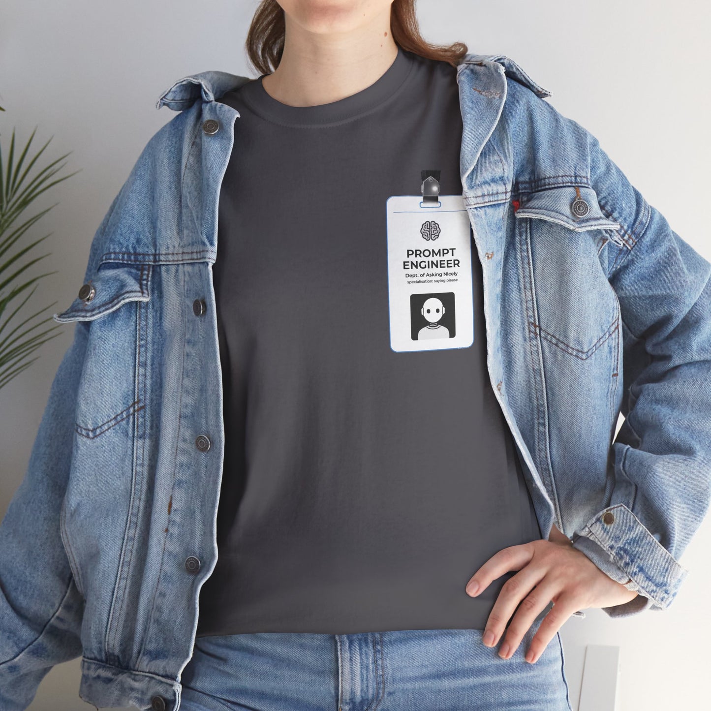 Pocket ID Badge Design "Prompt Engineer" Tee