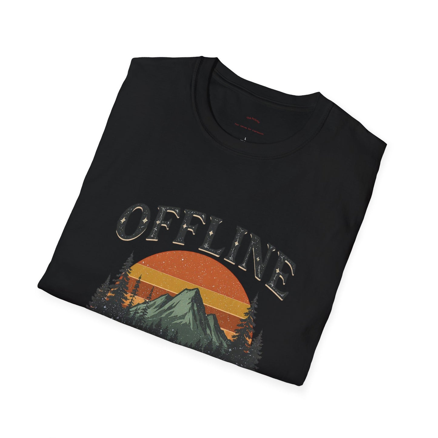 Digital Detox T-Shirt — "Offline Is The New Luxury" Vintage Mountain Graphic