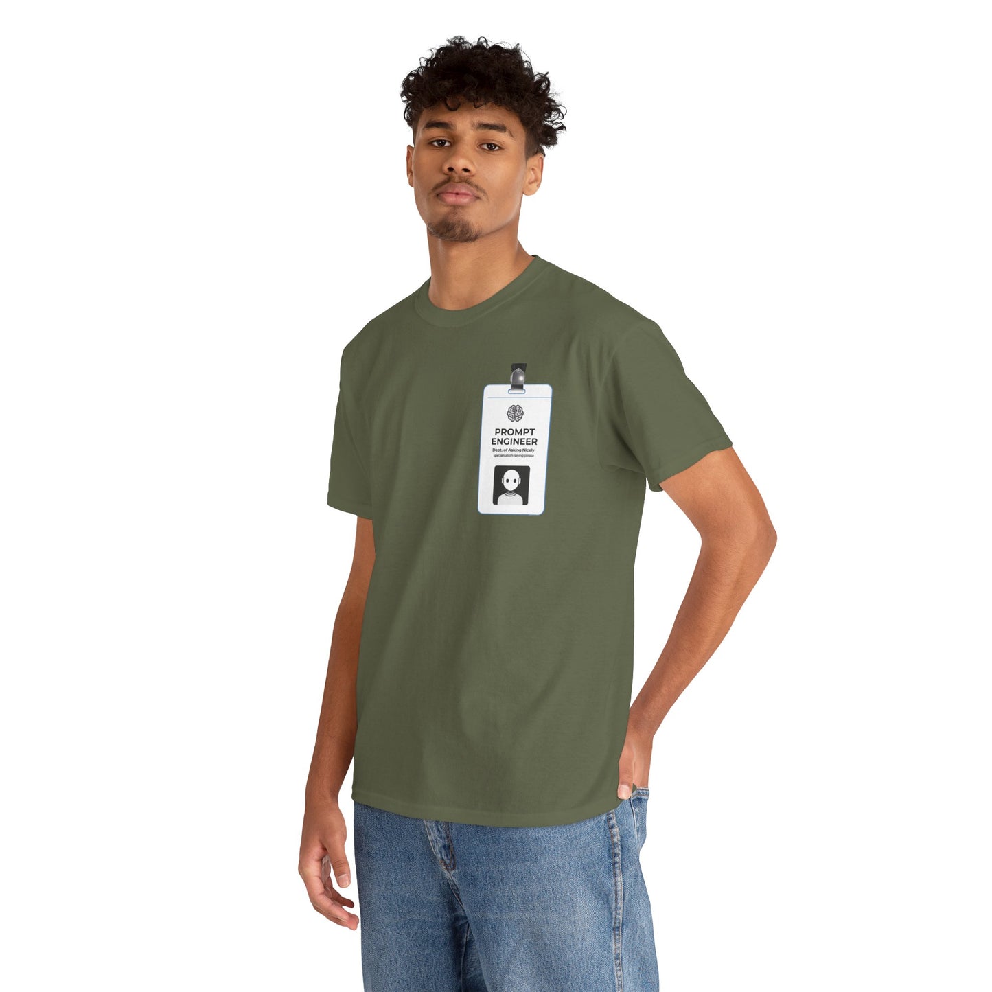 Pocket ID Badge Design "Prompt Engineer" Tee