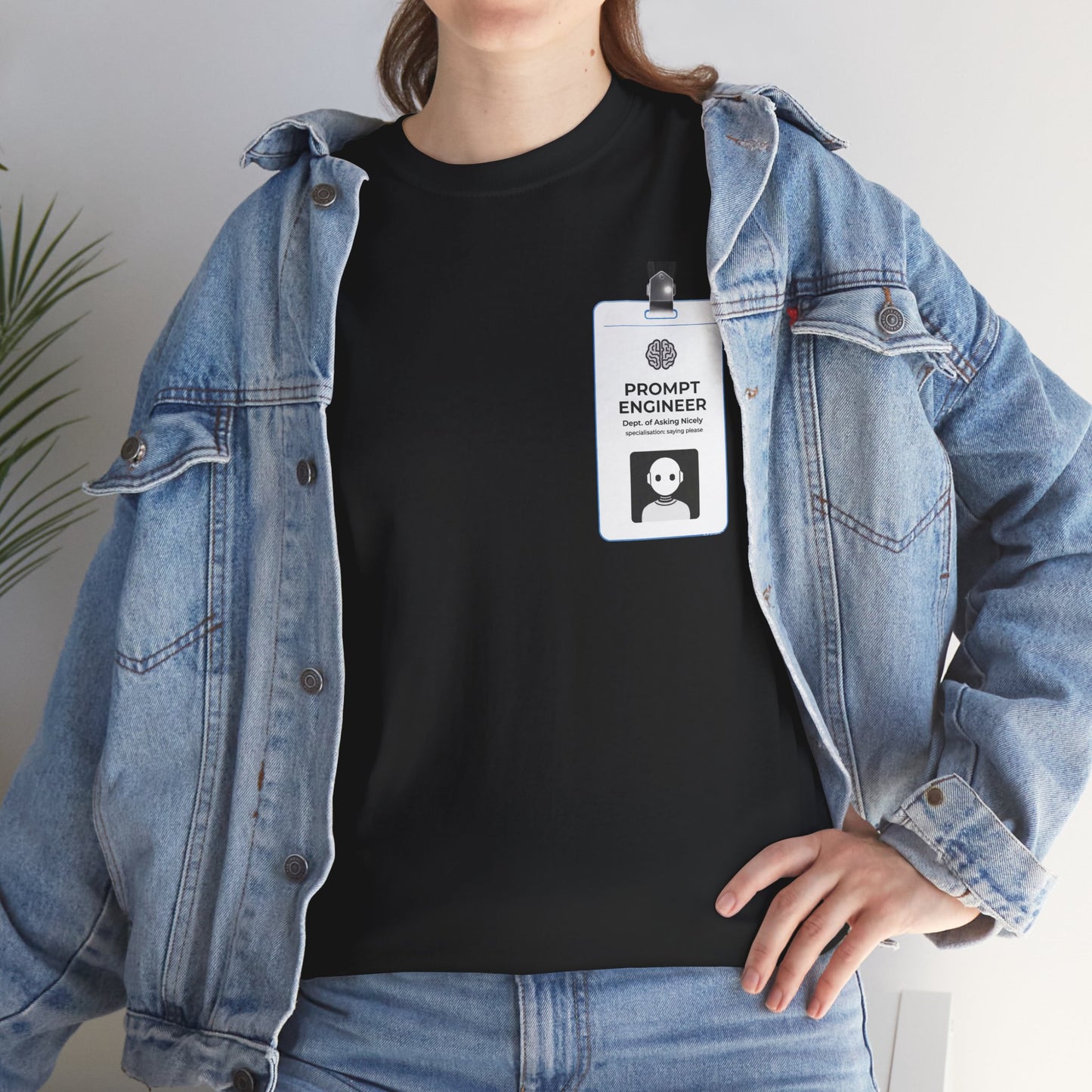 Pocket ID Badge Design "Prompt Engineer" Tee