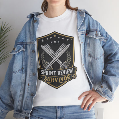 Sprint Review Survivor Scrum Badge Tee