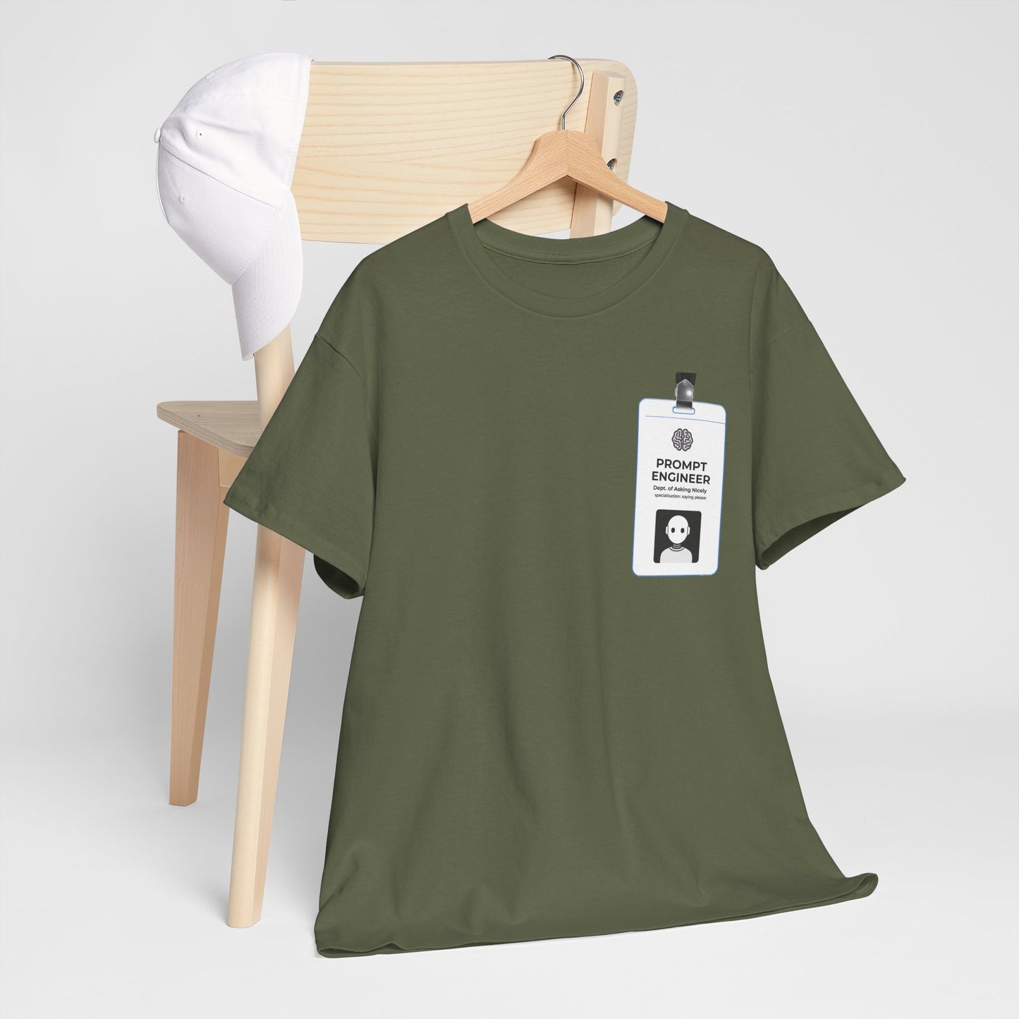 Pocket ID Badge Design "Prompt Engineer" Tee