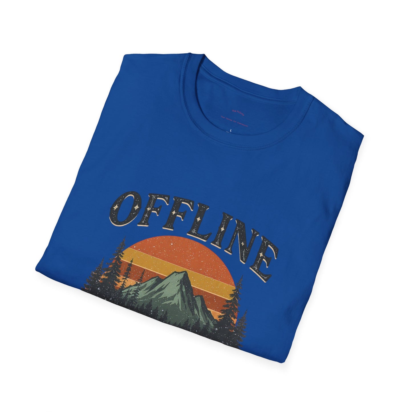 Digital Detox T-Shirt — "Offline Is The New Luxury" Vintage Mountain Graphic