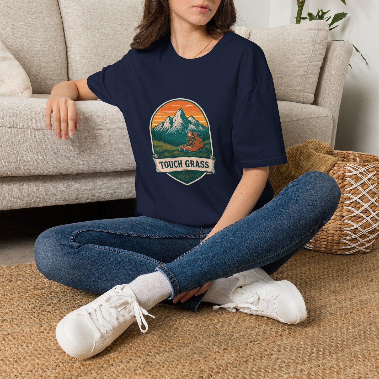Vintage Mountain Patch Touch Grass Tee