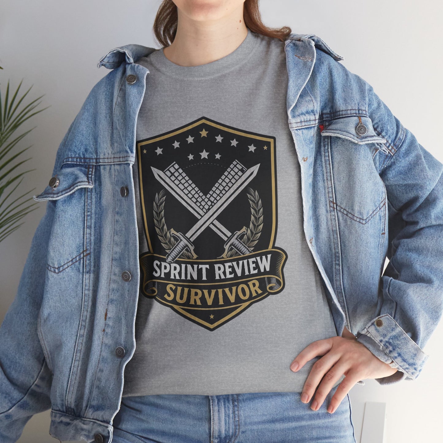 Sprint Review Survivor Scrum Badge Tee