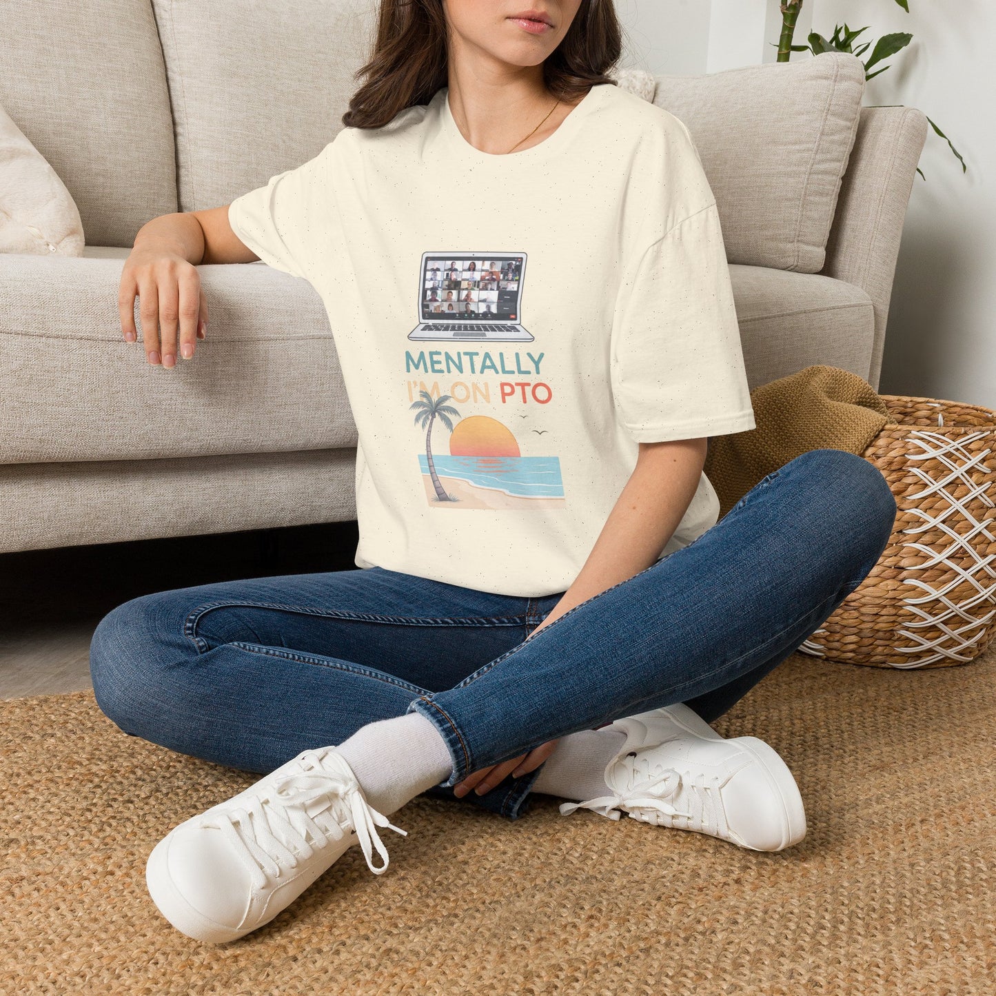 Mentally I’m On PTO Virtual Meeting Vacation Tee