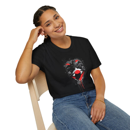 Creepy Dripping Clown Face T‑Shirt – Horror Joker Graphic Tee