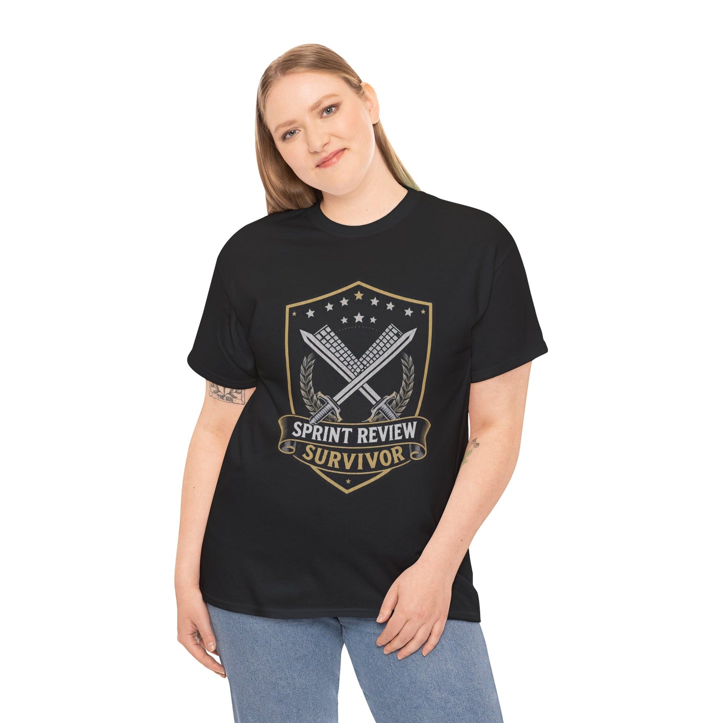 Sprint Review Survivor Scrum Badge Tee
