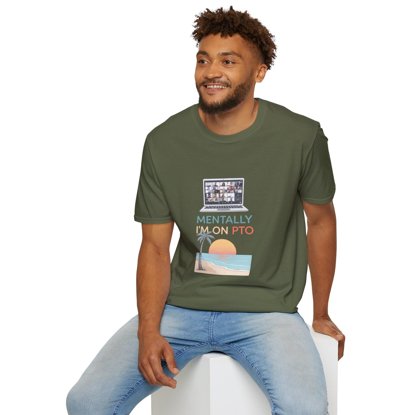 Mentally I’m On PTO Virtual Meeting Vacation Tee