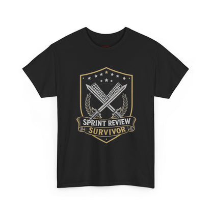 Sprint Review Survivor Scrum Badge Tee