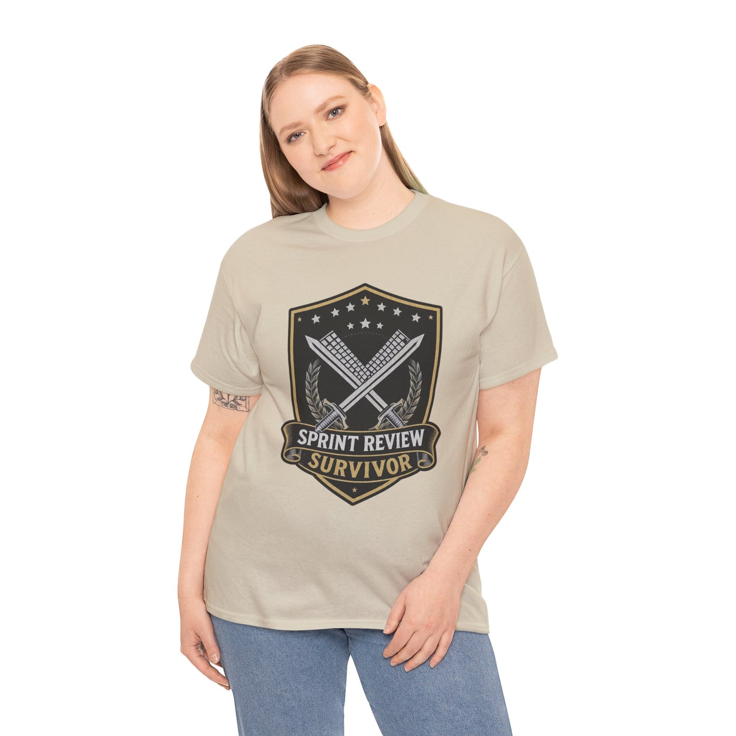 Sprint Review Survivor Scrum Badge Tee