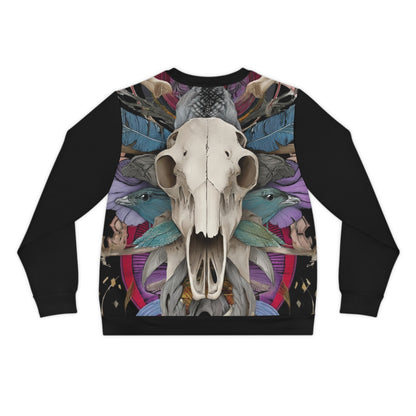 Skull & Feathers Lightweight Sweatshirt — Boho Gothic AOP Pullover