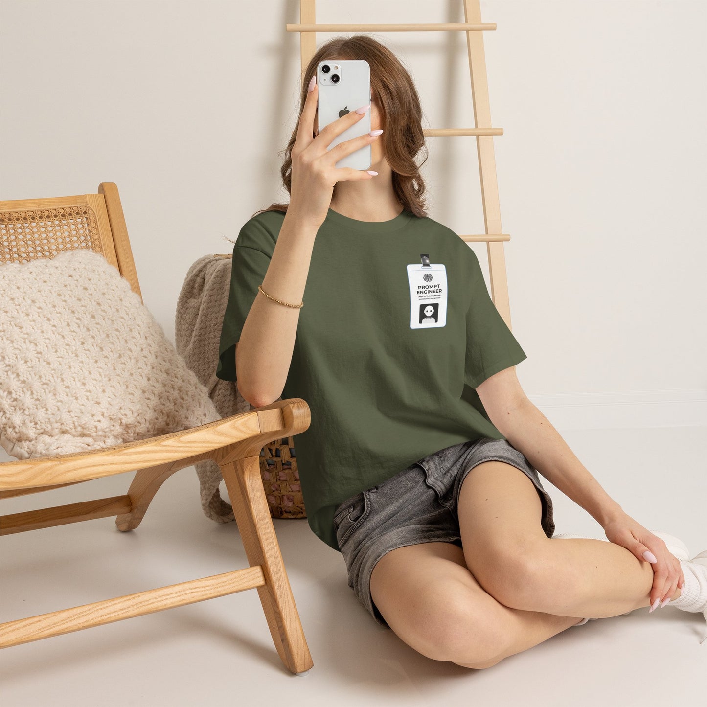 Pocket ID Badge Design "Prompt Engineer" Tee