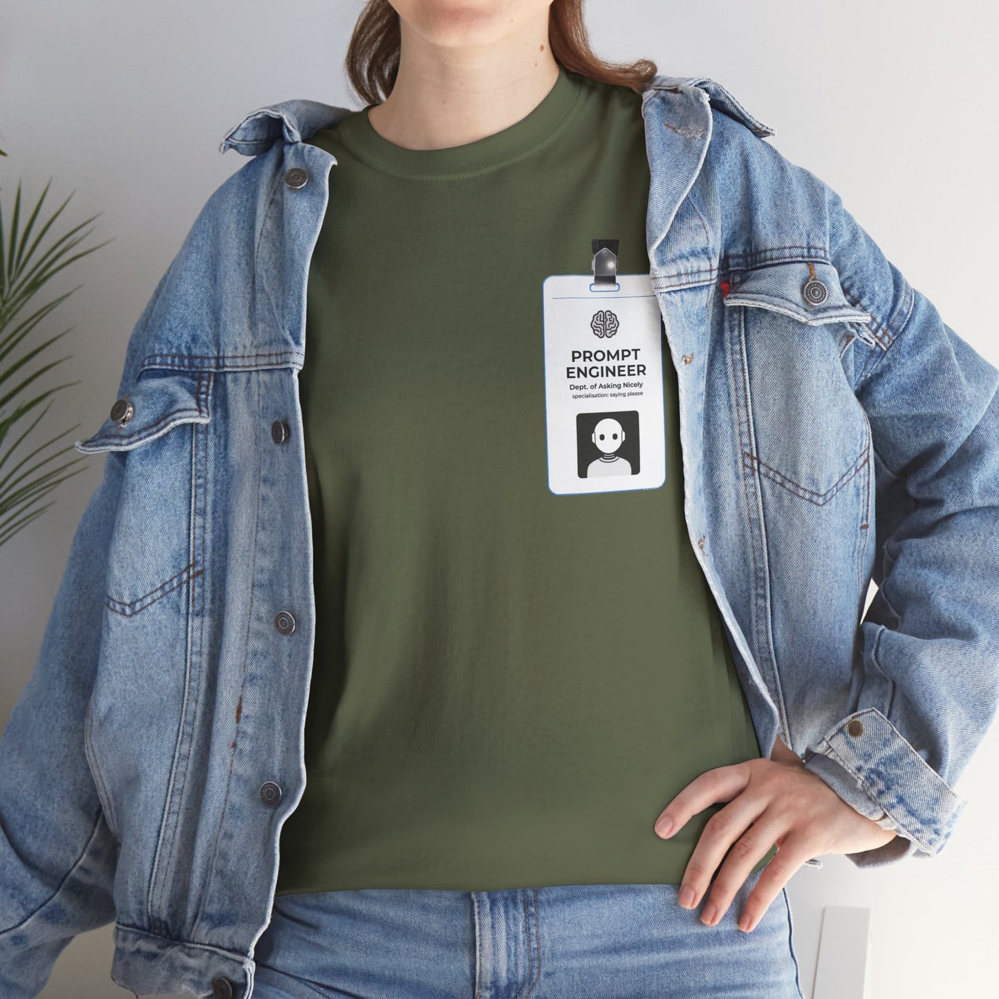 Pocket ID Badge Design "Prompt Engineer" Tee