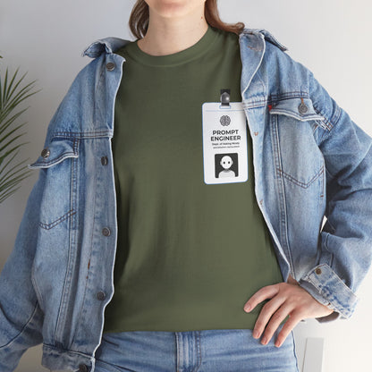 Pocket ID Badge Design "Prompt Engineer" Tee