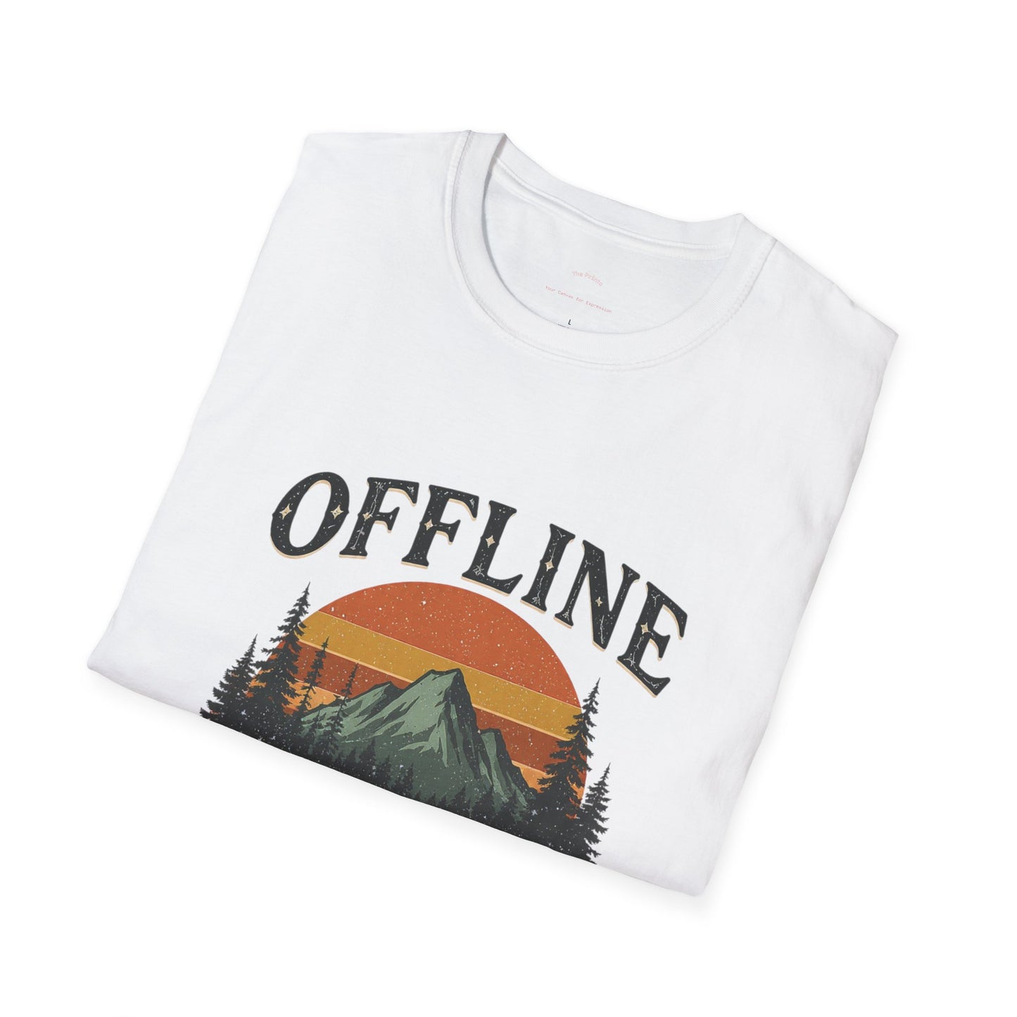 Digital Detox T-Shirt — "Offline Is The New Luxury" Vintage Mountain Graphic
