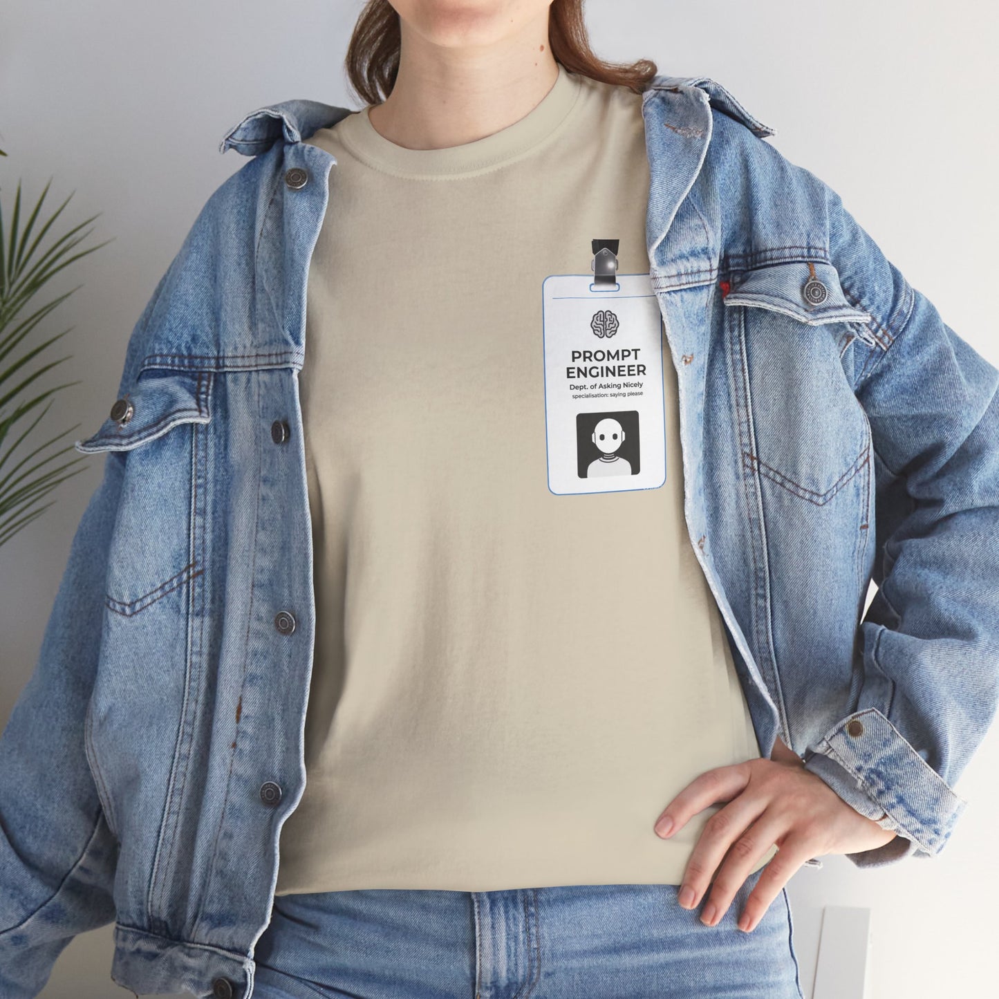Pocket ID Badge Design "Prompt Engineer" Tee