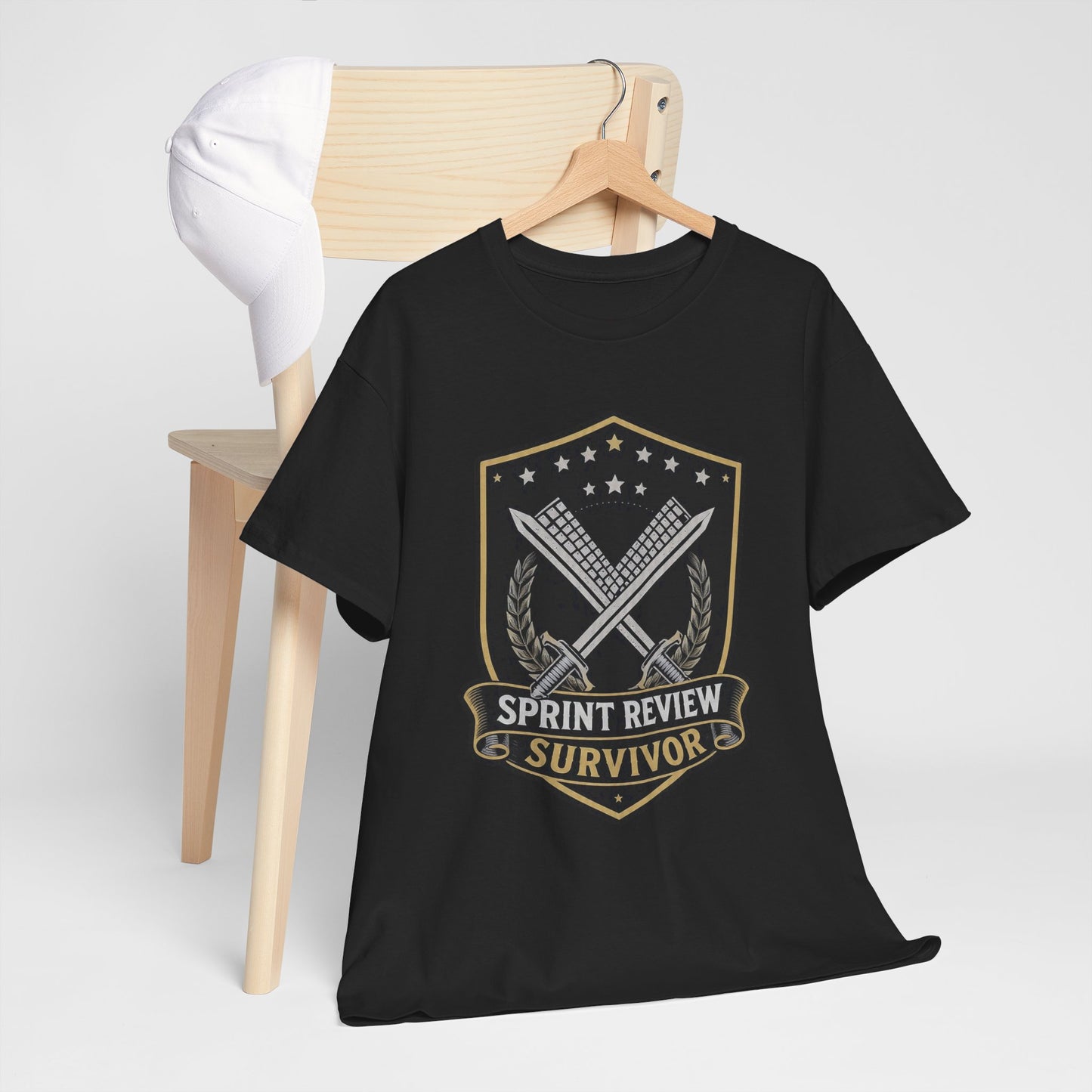 Sprint Review Survivor Scrum Badge Tee