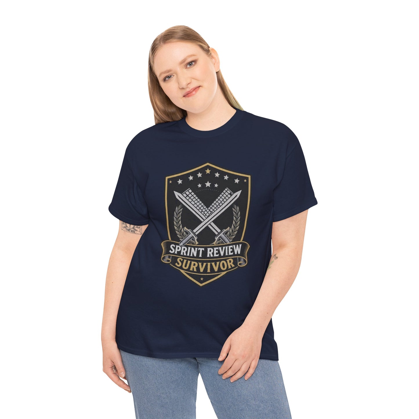 Sprint Review Survivor Scrum Badge Tee