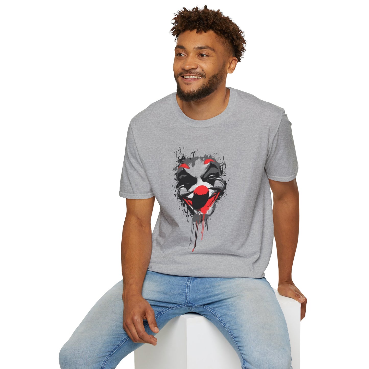 Creepy Dripping Clown Face T‑Shirt – Horror Joker Graphic Tee